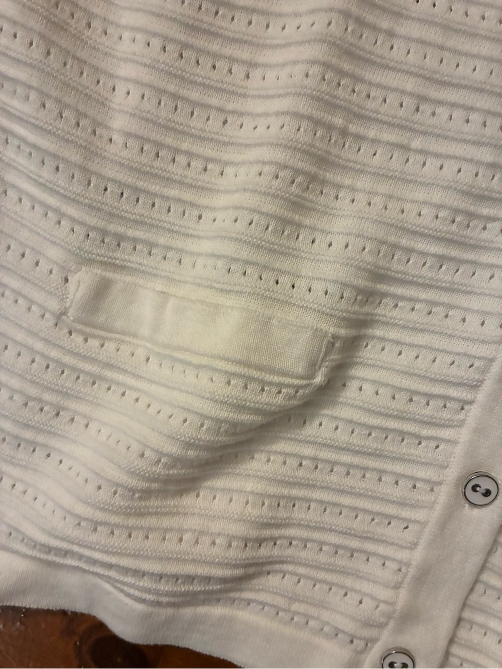 Northern Reflections White Eyelet Button-Front Cardigan - Picture 6 of 7